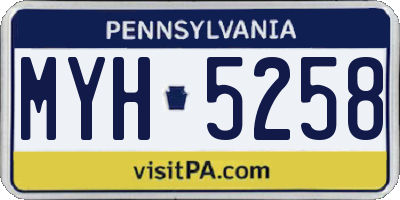 PA license plate MYH5258