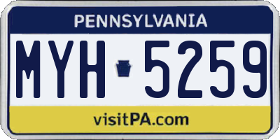 PA license plate MYH5259