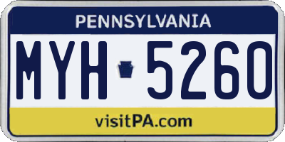 PA license plate MYH5260