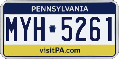 PA license plate MYH5261