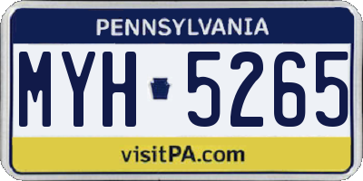 PA license plate MYH5265