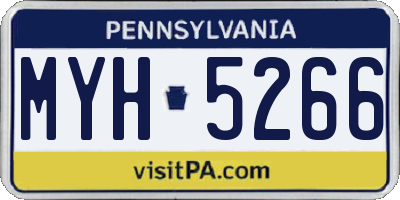PA license plate MYH5266