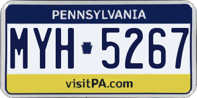 PA license plate MYH5267