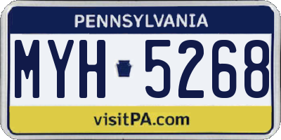 PA license plate MYH5268