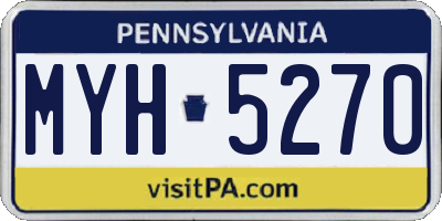PA license plate MYH5270