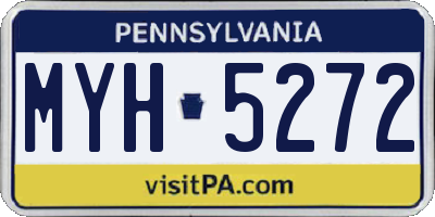 PA license plate MYH5272