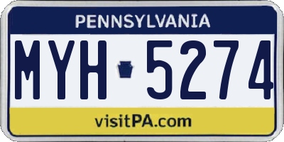 PA license plate MYH5274