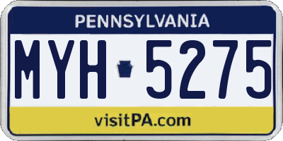 PA license plate MYH5275