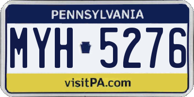 PA license plate MYH5276