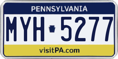 PA license plate MYH5277