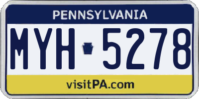 PA license plate MYH5278