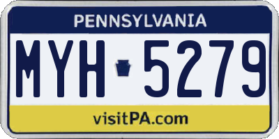 PA license plate MYH5279