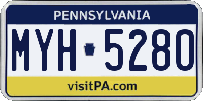 PA license plate MYH5280