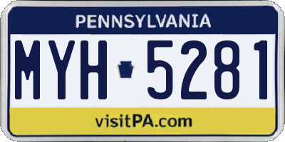 PA license plate MYH5281