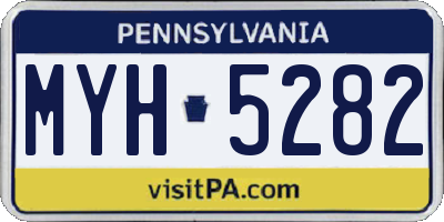 PA license plate MYH5282