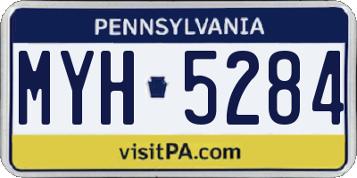 PA license plate MYH5284
