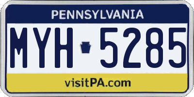 PA license plate MYH5285