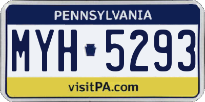 PA license plate MYH5293