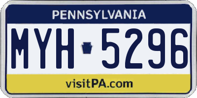 PA license plate MYH5296
