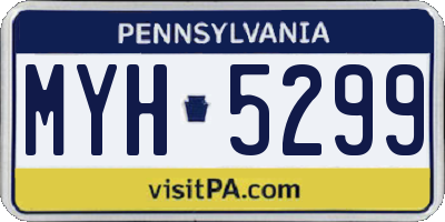 PA license plate MYH5299