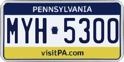 PA license plate MYH5300