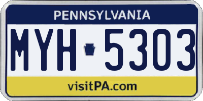 PA license plate MYH5303