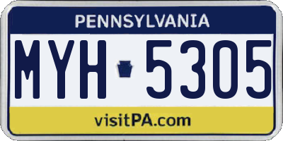 PA license plate MYH5305