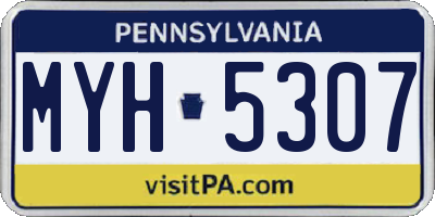 PA license plate MYH5307