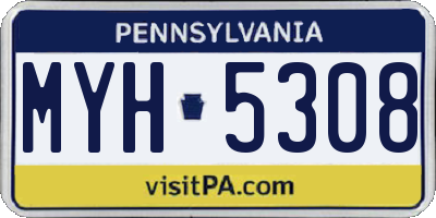 PA license plate MYH5308