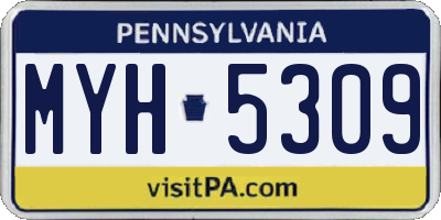 PA license plate MYH5309