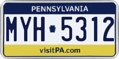 PA license plate MYH5312