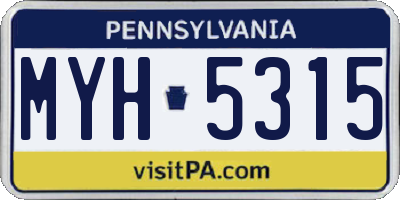 PA license plate MYH5315