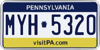 PA license plate MYH5320