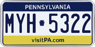 PA license plate MYH5322
