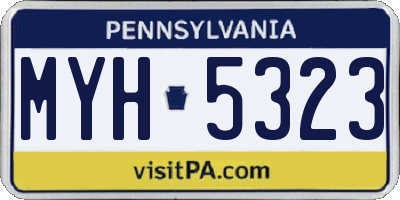PA license plate MYH5323