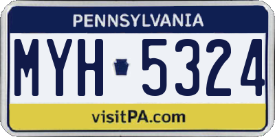 PA license plate MYH5324