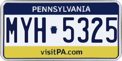 PA license plate MYH5325