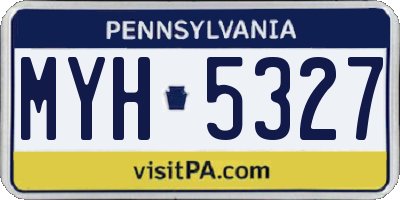 PA license plate MYH5327