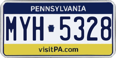PA license plate MYH5328