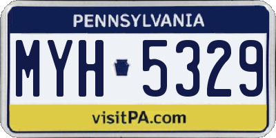 PA license plate MYH5329