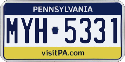PA license plate MYH5331