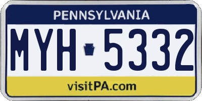 PA license plate MYH5332