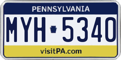 PA license plate MYH5340