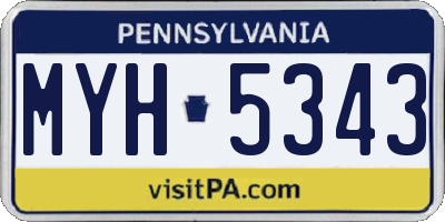 PA license plate MYH5343