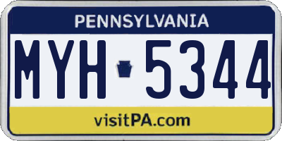 PA license plate MYH5344