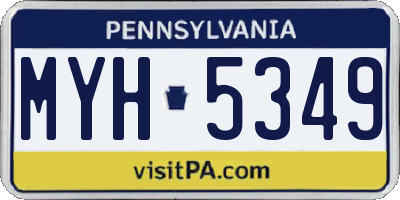 PA license plate MYH5349