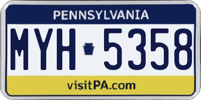 PA license plate MYH5358