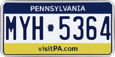 PA license plate MYH5364