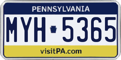 PA license plate MYH5365