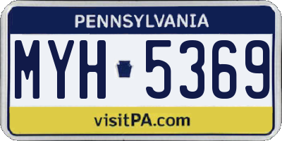 PA license plate MYH5369
